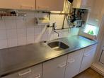 GRATIS: Rvs keukenblad aanrechtblad, Huis en Inrichting, Ophalen, Gebruikt, Overige kleuren, 200 cm of meer