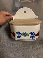 Boerenbont Zoutpot met Houten Deksel, Ophalen of Verzenden