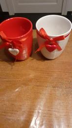 Bloem potjes met strikje en hartje, Huis en Inrichting, Woonaccessoires | Vazen, Ophalen, Nieuw, Glas, Minder dan 50 cm