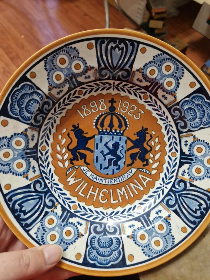 Vintage Wilhelmina Gedenk Bord 1898-1923, Antiek en Kunst, Antiek | Wandborden en Tegels, Ophalen of Verzenden