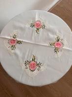 Rond tafelkleed wit kant bloemen, Ophalen of Verzenden, Zo goed als nieuw, Rond