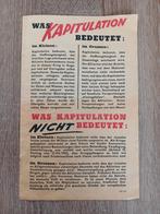 Vlugschrift " Was kapitilation bedeutet ", Verzamelen, Militaria | Tweede Wereldoorlog, Ophalen of Verzenden, Landmacht, Duitsland