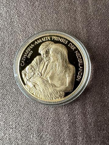 Gouden penning Geboorte Prinses Amalia 3,5 gram beschikbaar voor biedingen