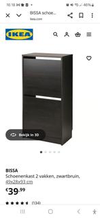 Ikea Bissa schoenenkast - Zwart - Amsterdam Oost, Huis en Inrichting, Kasten | Schoenenkasten, Ophalen, Zo goed als nieuw, Modern