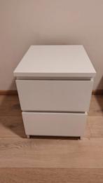Nachtkastje MALM wit - 2 lades, Huis en Inrichting, Slaapkamer | Nachtkastjes, Ophalen, Gebruikt, Minder dan 45 cm, 55 tot 70 cm
