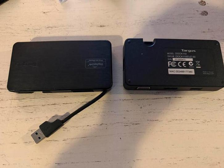 2 x Targus DisplayLink Docking Station – Model DOCK110, Computers en Software, Dockingstations, Gebruikt, Docking station, Laptop