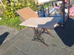 Marmeren Bijzettafel met Smeedijzeren Onderstel, 45 tot 60 cm, Overige materialen, Minder dan 55 cm, Gebruikt
