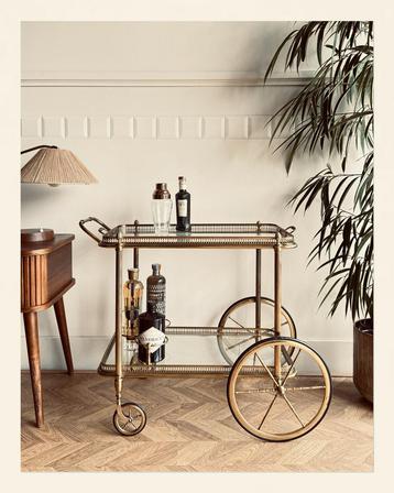 Vintage Serveerwagen - Bar Cart (Frankrijk, 1950) beschikbaar voor biedingen