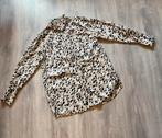 Beige tencel blouse met zwarte veegjes, Maat 38/40 (M), Beige, Ophalen of Verzenden, Zo goed als nieuw