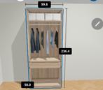 PAX kast ikea geglazuurd eiken, Ophalen, Gebruikt, 50 tot 75 cm, 200 cm of meer