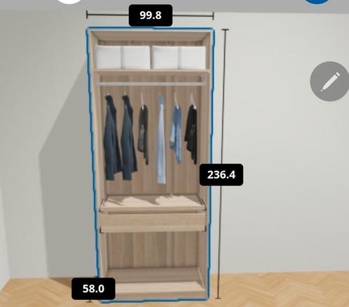 PAX kast ikea geglazuurd eiken, Huis en Inrichting, Kasten | Kledingkasten, Gebruikt, 200 cm of meer, 50 tot 75 cm, Ophalen