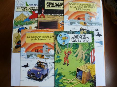 5X 2CV FOLDERS CITROENDEALERS"AVONTUREN VAN DE 2CV"JAREN 80, Boeken, Stripboeken, Zo goed als nieuw, Meerdere stripboeken, Ophalen of Verzenden