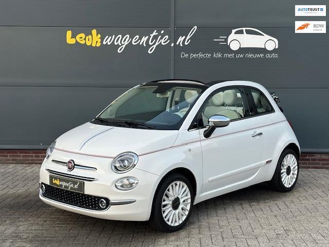 Fiat 500 C 1.2 Dolcevita Cabrio *carplay *leder *unieke kap, Auto's, Fiat, Bedrijf, Te koop, 500C, ABS, Airbags, Airconditioning