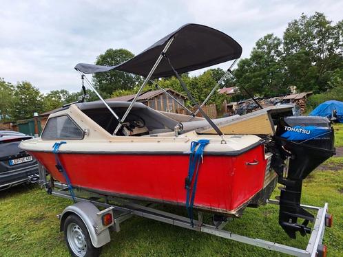 Boot motor en trailer, Watersport en Boten, Speedboten, Zo goed als nieuw, 3 tot 6 meter, Benzine, Minder dan 70 pk, Polyester