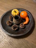 Houten schaal met decoratie, Ophalen of Verzenden, Zo goed als nieuw