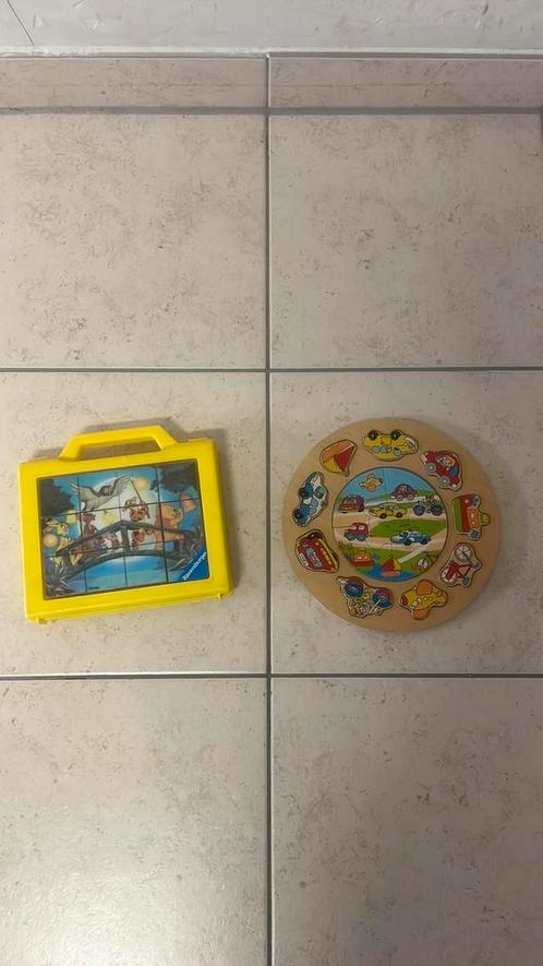 Kadotip: leuke houten puzzels (blokken disney en voertuigen), Kinderen en Baby's, Speelgoed | Houten speelgoed, Zo goed als nieuw