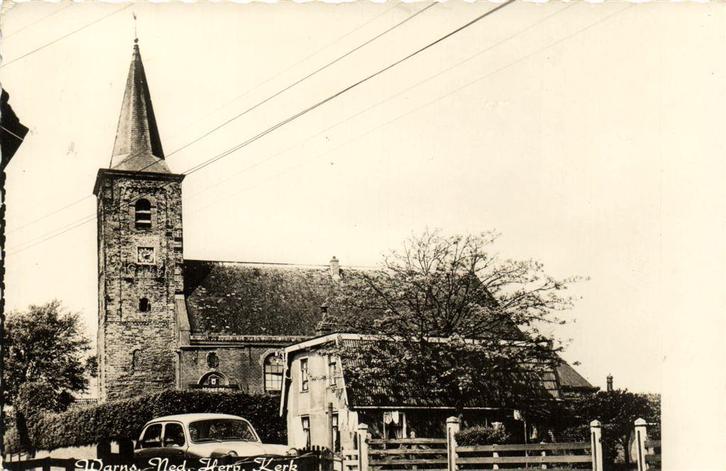 Warns, Ned. Herv. Kerk - auto - 1965 gelopen, Verzamelen, Ansichtkaarten | Nederland, Gelopen, Noord-Brabant, Voor 1920, Ophalen of Verzenden