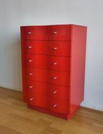 Vintage Ikea rode ladekast Vajer Tomas Jelinek kastje hout, Ophalen, Gebruikt, ., Scandinavisch Zweeds design wavy