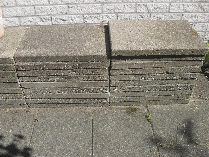 TEGELS  BETON 19 STUKS 60lx40brx5h GRIJS, Tuin en Terras, Tegels en Klinkers, Gebruikt, Terrastegels, Beton, Ophalen