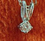 Diamant hanger 0,02 ct, wit goud 18 k, Overige voorstellingen, Wit, Ophalen of Verzenden, Zo goed als nieuw