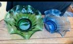 Groene Uitwaaietende Art deco Schaal 23 cm . Ook in blauw, Ophalen of Verzenden