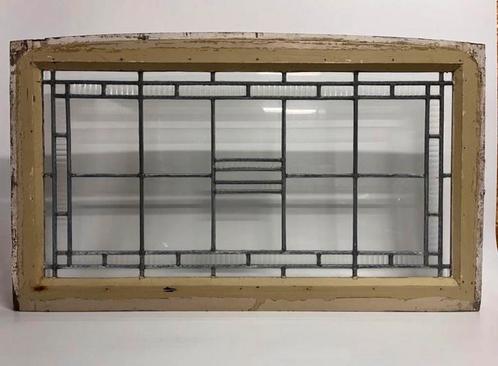 Art Deco glas in lood raam jaren dertig helder glas, Antiek en Kunst, Curiosa en Brocante, Ophalen of Verzenden