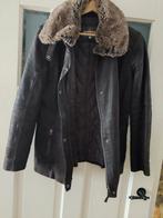 Vintage leren jas met bontkraag, Bruin, Maat 42/44 (L), Ophalen of Verzenden, Human Nature