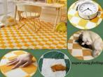 Geel geblokt tapijt vloerkleed blokken 200x140 gele wit blok, 100 tot 150 cm, Ophalen of Verzenden, H, H
