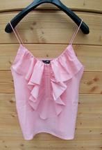 H&M top met volants mt. S, Nieuw, H&M, Zonder mouw, Roze