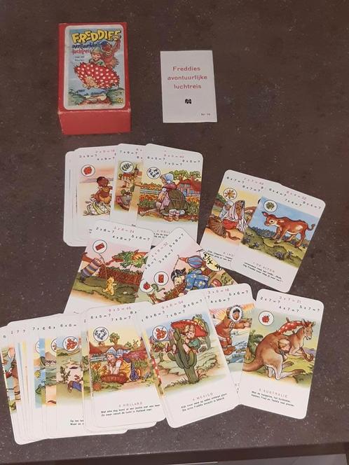 Vintage reken kwartet 1958 freddies avontuurlijke luchtreis, Verzamelen, Speelkaarten, Jokers en Kwartetten, Speelkaart(en), Ophalen of Verzenden