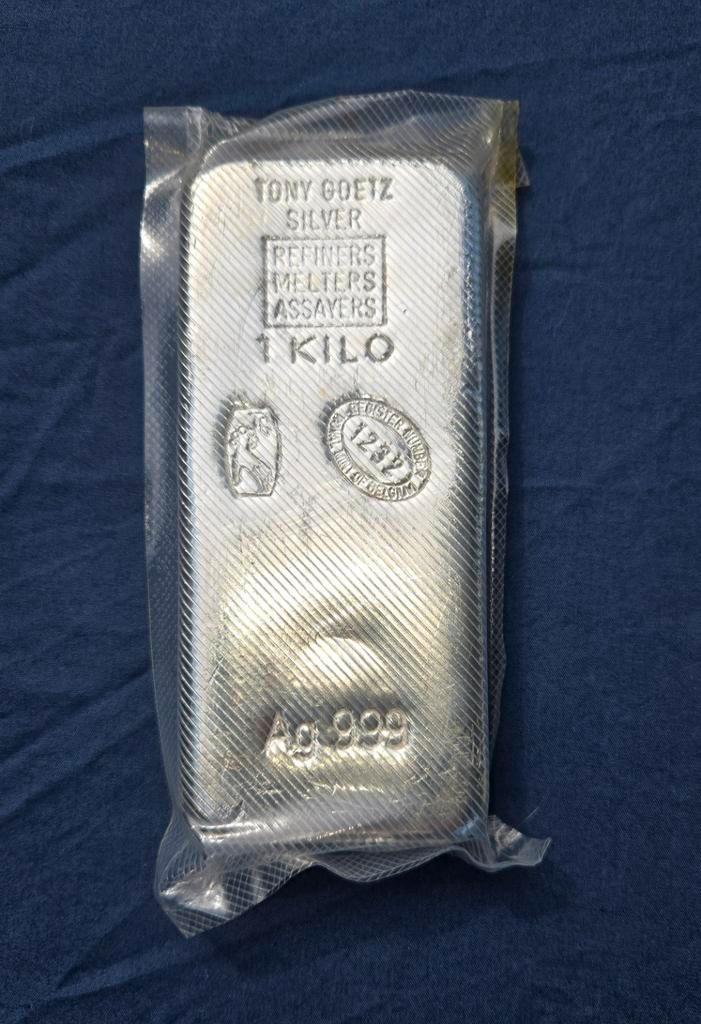 1 kilo zilverbaren Tony Goetz, Postzegels en Munten, Edelmetalen en Baren, Zilver, Ophalen of Verzenden