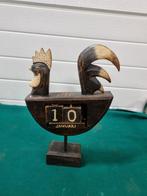 -	Kip kalender van hout brocant, Huis en Inrichting, Woonaccessoires | Overige, Ophalen of Verzenden, 'T Olde Gre-j, Info@toldegrej.nl