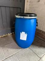Dekselvat 60 liter blauw, Tuin en Terras, Regentonnen, Minder dan 75 liter, Ophalen, Gebruikt, Kunststof