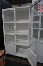 Industriële Stalen Vitrinekast Wit 100x43x180 cm, Met deur(en), Savoir, Zo goed als nieuw, 25 tot 50 cm