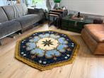 Opruiming – Funky getuft tapijt – 142 x 142 cm – achthoekig, Digtital8, Crème, Ophalen of Verzenden, Zo goed als nieuw