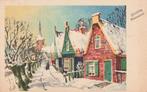 KERST SNEEUW DORP JAREN 40 ZEER MOOIE OUDE KAART KL233, Ophalen of Verzenden, 1940 tot 1960, Gelopen, Feest(dag)