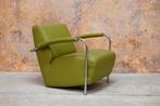 ZGANieuw! groene lerenLeolux Scylla design fauteuil, Huis en Inrichting, Leolux, Leolux, Design, 75 tot 100 cm