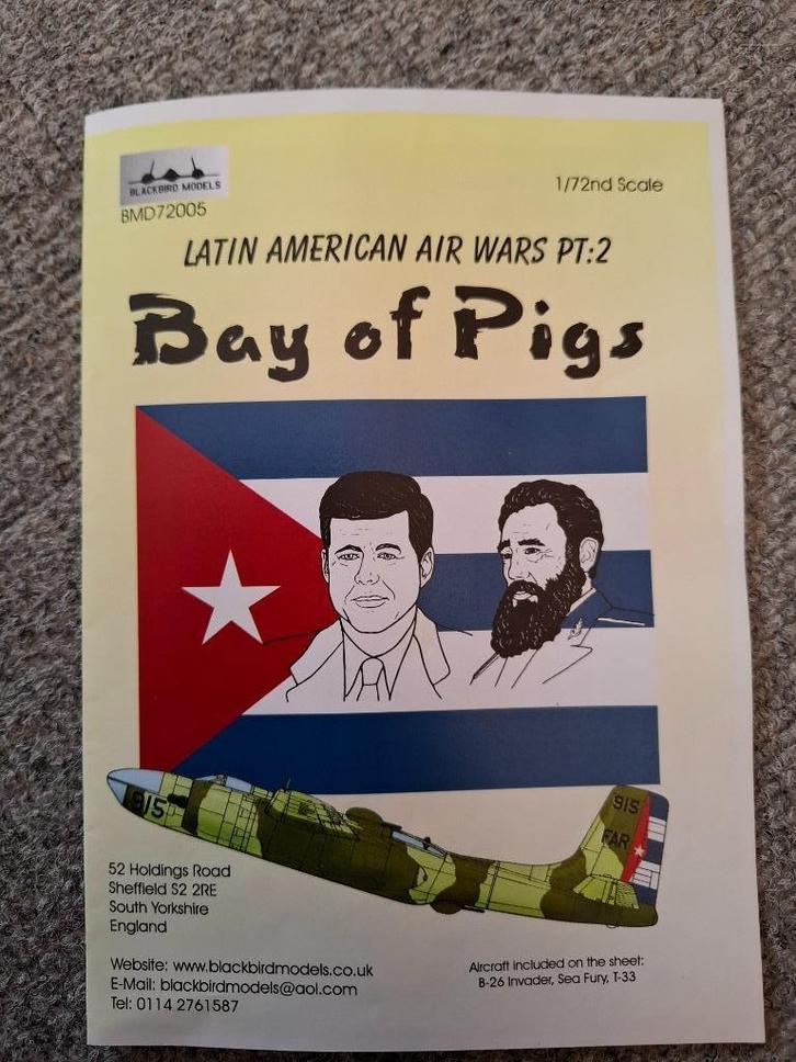 1/72 Blackbird Models Decals Bay of Pigs Cuba, Hobby en Vrije tijd, Modelbouw | Vliegtuigen en Helikopters, Nieuw, Vliegtuig, 1:72 tot 1:144