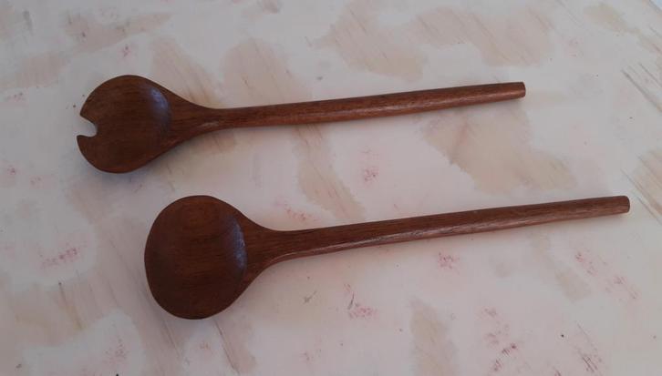 houten slacouvert, Huis en Inrichting, Keuken | Bestek, Zo goed als nieuw, Los bestek, Hout, Ophalen of Verzenden