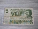 Schaars biljet 5 gulden Vondel I 1966, 6AA-serie, Postzegels en Munten, Bankbiljetten | Nederland, Ophalen of Verzenden, 5 gulden