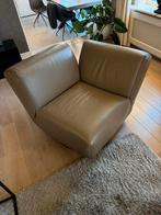Leolux Draaifauteuil - Taupe Leder - Modern Design, Ophalen, Zo goed als nieuw, Leer, 75 tot 100 cm