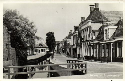 Bolsward, Broerestraat - ongelopen, Verzamelen, Ansichtkaarten | Nederland, Ongelopen, Utrecht, 1940 tot 1960, Ophalen of Verzenden