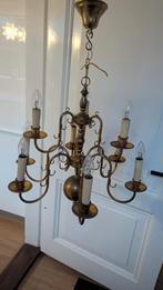 Vintage Messing Kroonluchter 9 armen, Huis en Inrichting, Lampen | Kroonluchters, Ophalen of Verzenden, Gebruikt, Metaal, Vintage