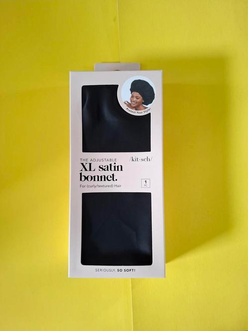 Kit-sch zwart satijnen slaapmuts, Sieraden, Tassen en Uiterlijk, Uiterlijk | Haarverzorging, Nieuw, Overige typen, Ophalen of Verzenden