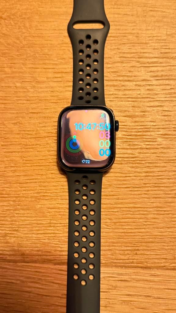 Apple watch 42mm Black series 10, Sieraden, Tassen en Uiterlijk, Smartwatches, Zo goed als nieuw, iOS, Zwart, GPS, Waterdicht