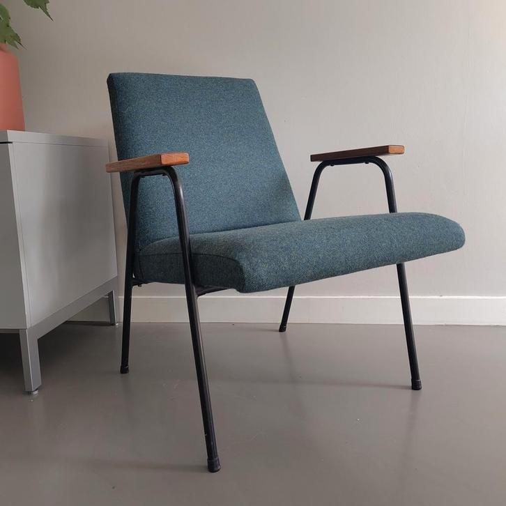 Pierre Guariche | Meurop | nieuw schuim en wollen bekleding, Huis en Inrichting, Stoelen, Gebruikt, Eén, Ophalen