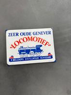 Oud emaille reclame bord Locomotief genever, Verzamelen, Merken en Reclamevoorwerpen, Ophalen of Verzenden, Gebruikt, Reclamebord