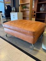 Hocker voetenbank leer bruin nieuw afgeprijsd, Ophalen, 125 cm of meer, Nieuw, Leer