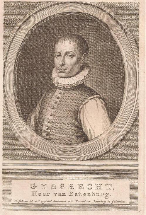 Portret van Gysbrecht Heer van Bronckhorst en Batenburg, Antiek en Kunst, Kunst | Etsen en Gravures, Ophalen of Verzenden
