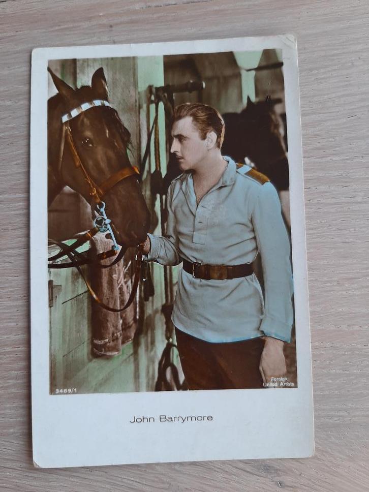 oude filmsterren kaart John Barrymore met paard, 1932, Verzamelen, Ansichtkaarten | Themakaarten, Gelopen, 1920 tot 1940, Sterren en Beroemdheden